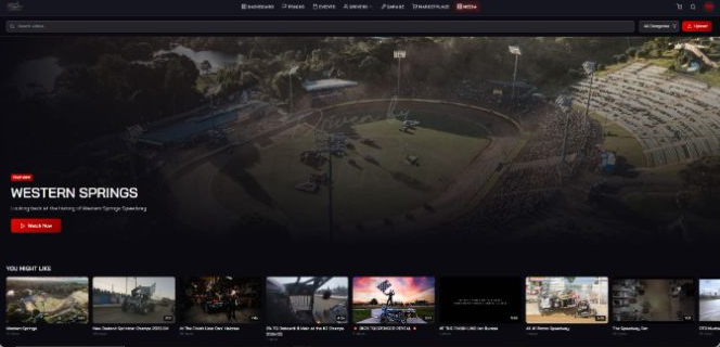 Driven By Dirt media dashboard with race night videos and highlights